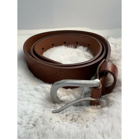 Unbranded Embossed Brown Belt Boho Brown Vegan Leather Large - Picture 1 of 5